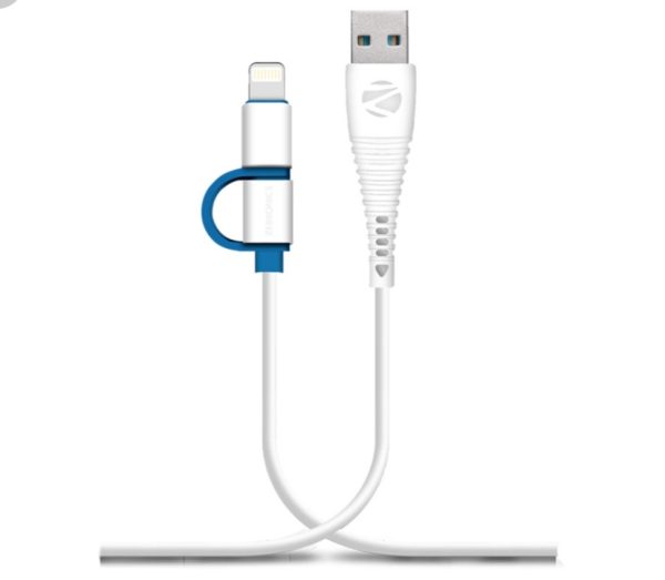 ZEBRONICS UMLC1201 2 IN 1 CABLE MICRO USB AND IPHONE CABLE