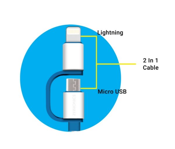 ZEBRONICS UMLC1201 2 IN 1 CABLE MICRO USB AND IPHONE CABLE - Image 2