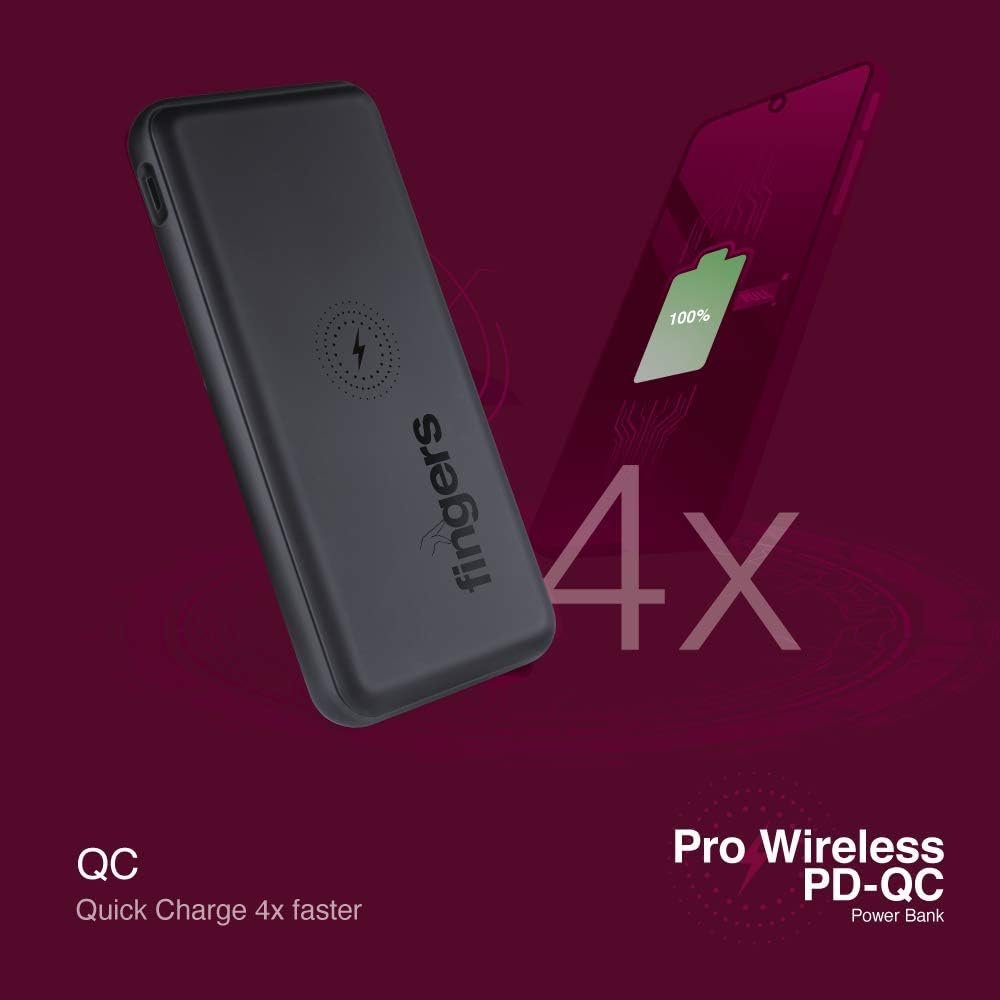 FINGERS POWER BANK 10000mah PRO WIRELESS (PD+QC) - Image 5