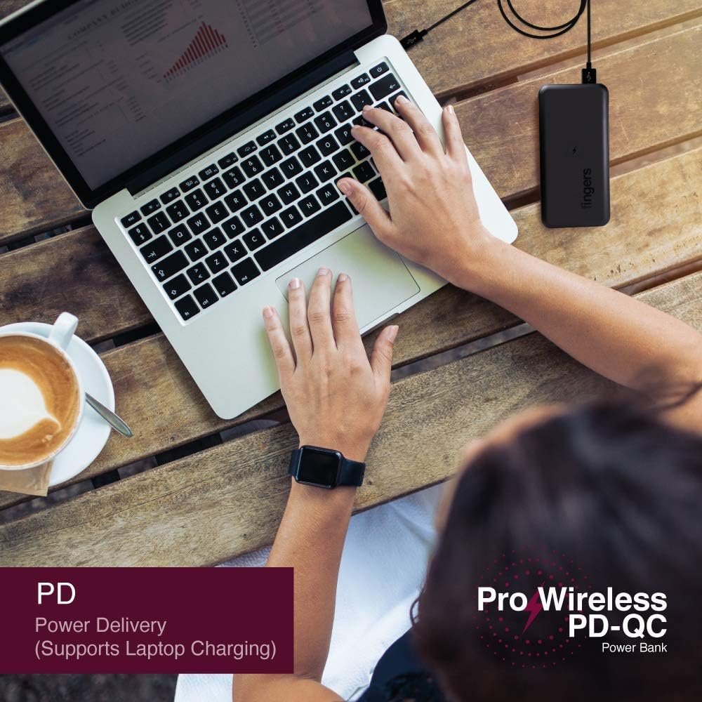 FINGERS POWER BANK 10000mah PRO WIRELESS (PD+QC) - Image 4