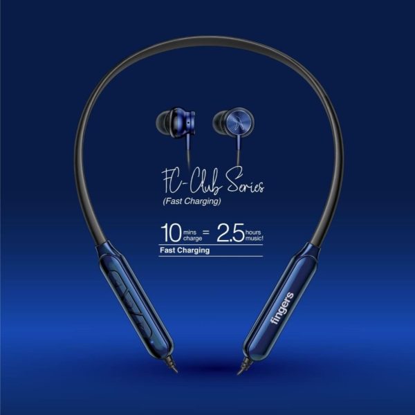 FINGERS FC-GIG WIRELESS NECKBAND EARPHONES ( DARK SILVER COLOR ) - Image 3