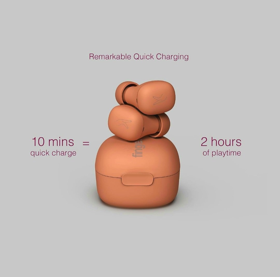 FINGERS SIZE ZERO EARBUDS SUNSET PEACH - Image 5