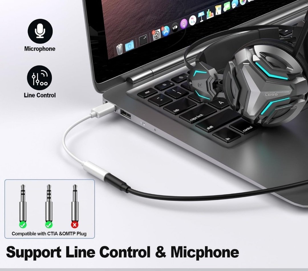 TYPE C TO AUDIO JACK ADAPTER CABLE (WHITE) - Image 7