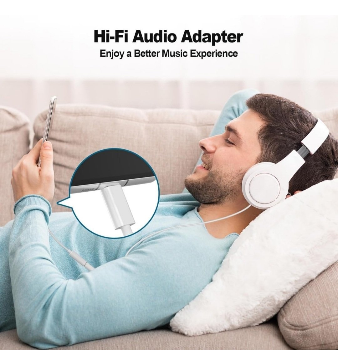TYPE C TO AUDIO JACK ADAPTER CABLE (WHITE) - Image 4