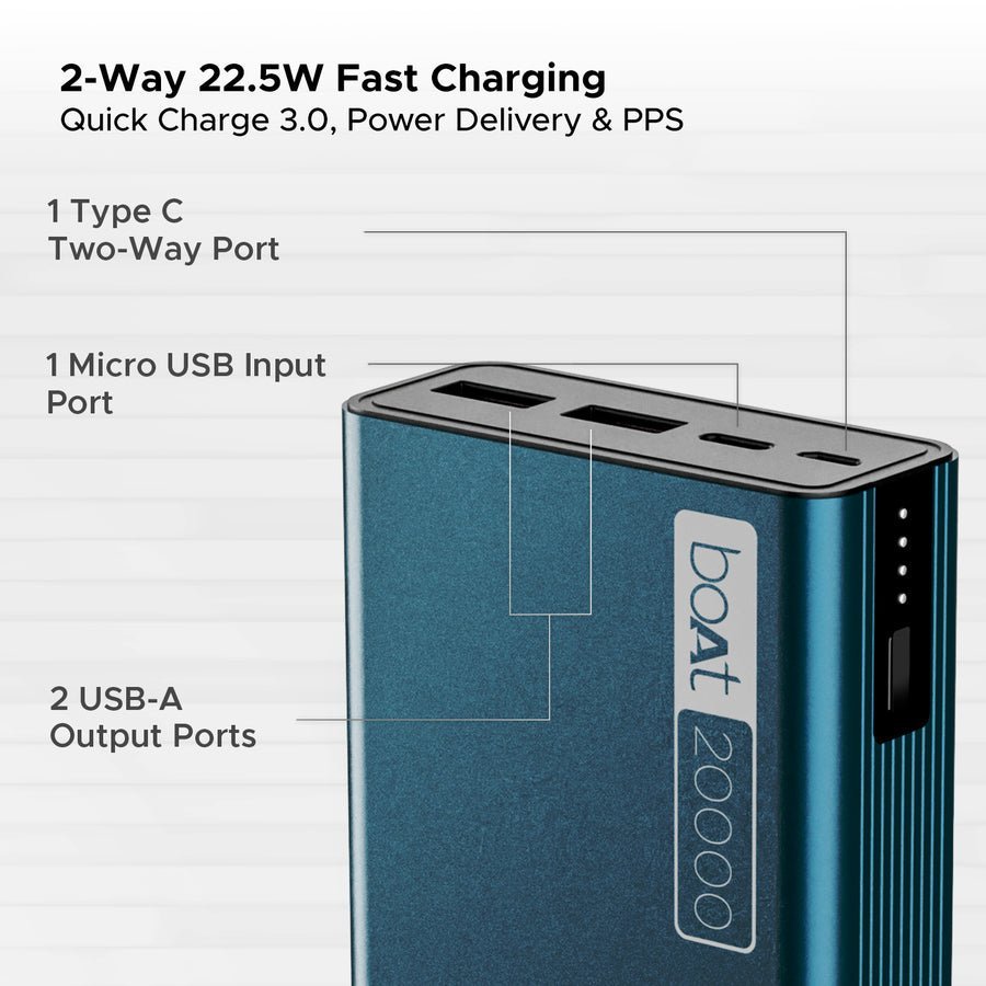 BOAT 20000MAH PB 400 ( STEEL BLUE ) - Image 3